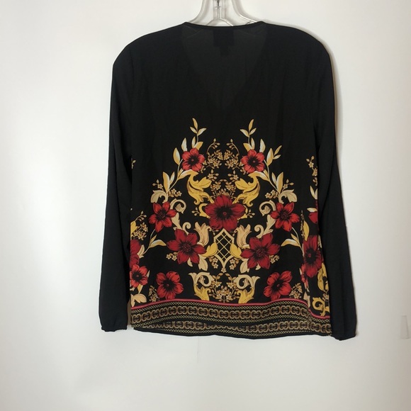 NWT JM Collection glitter semi sheer womans Top Blouse Floral New with tags NWT - Picture 9 of 10